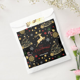 Red Merry Christmas Tree Favour Bag