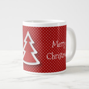 Red Merry Christmas Tree Jumbo Mug