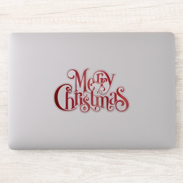Red Merry Christmas Typography Festive Font (Computer)