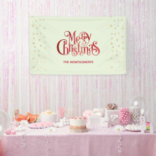 Red Merry Christmas Typography Festive Font Banner