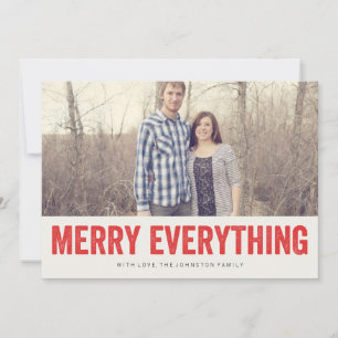Red Merry Everything Christmas Photo Flat Cards