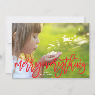 Red Merry Everything Photo Holiday Card