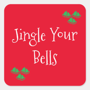 Red & Merry Jingle Bells Holiday Stickers