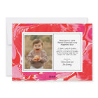 Red Merry Marble Horizontal Holiday Photo Card