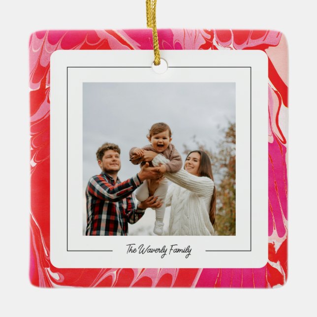 Red Merry Marble Ornament (Front)