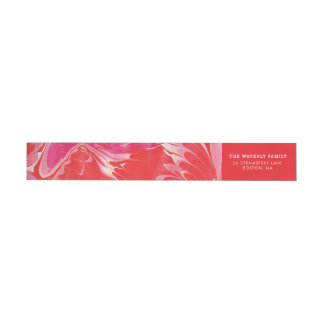 Red Merry Marble Wrap Around Label