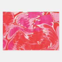 Red Merry Marble Wrapping Paper Sheets