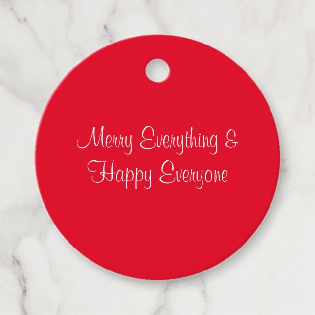 Red Merry Xmas Everything Gift Tag (Front)