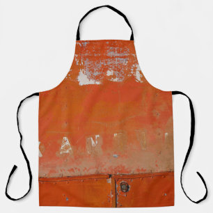 Red metal case apron