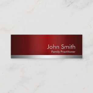 Red Metal Family Practitioner Business Card