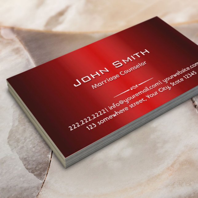 Red Metal Marriage Counseling Business Card (Creator Uploaded)