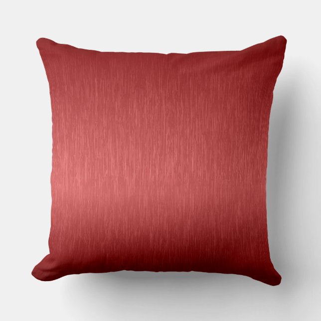 Red Metallic Brushed Aluminium Look Cushion (Front)