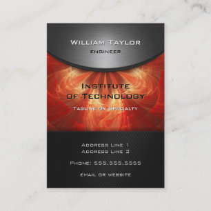 Red Metallic Elegance with QR code vertical Business Card