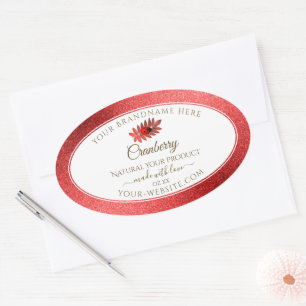 Red Metallic Glitter White Product Labels Ladybug