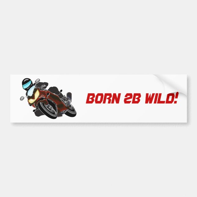 Red Metallic Motorcycle Racer Bumper Sticker (Front)
