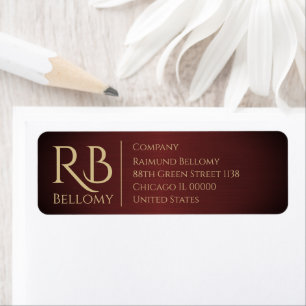 Red Metallic Return Address Label