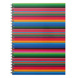 Red Mexican traditional blanket Sarape Saltillo Notebook