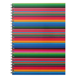 Red Mexican traditional blanket Sarape Saltillo Notebook