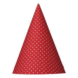 Red Micro White Dots Party Hat