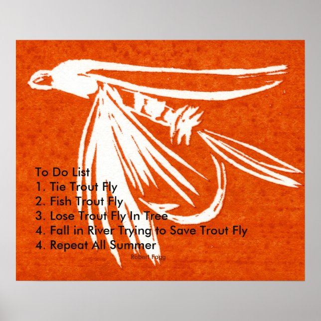 "Red Midge - Trout Fly To Do List" Poster (Front)