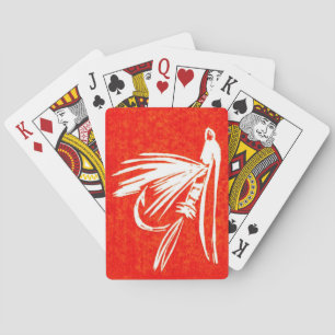 "Red Midge" wet fly, fly tying, fly fishing art Playing Cards