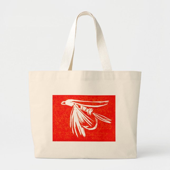 "Red Midge" Wet Fly Jumbo Tote (Front)