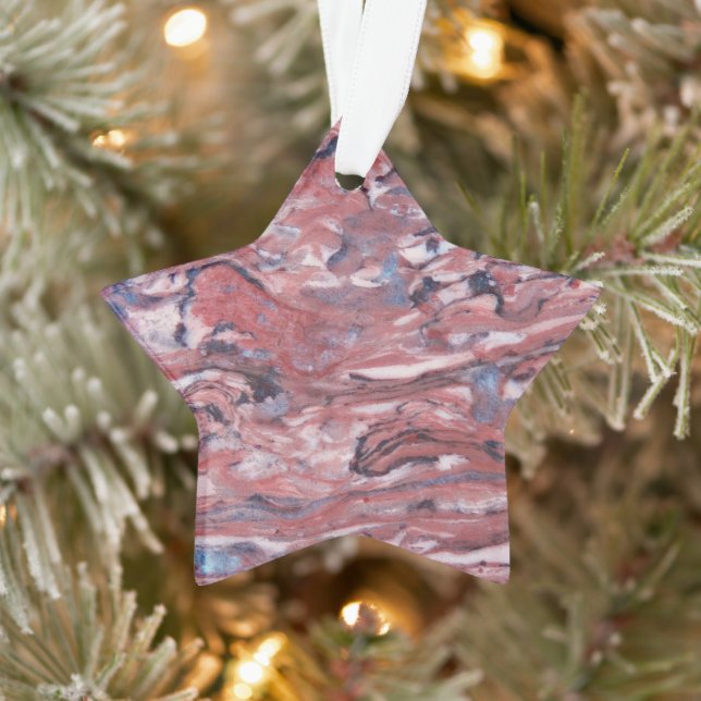 Red Mineral Stone Abstract Pattern Ornament (Tree)