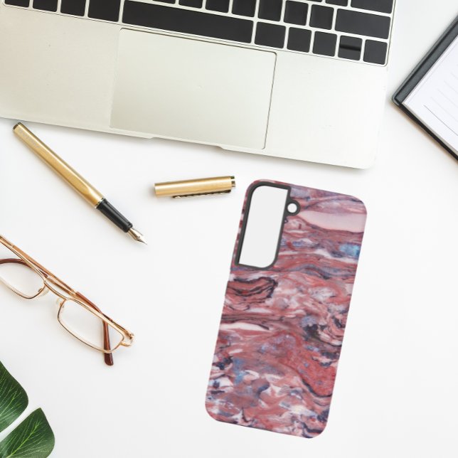 Red Mineral Stone Abstract Pattern Samsung Galaxy S22 Case (In Situ)