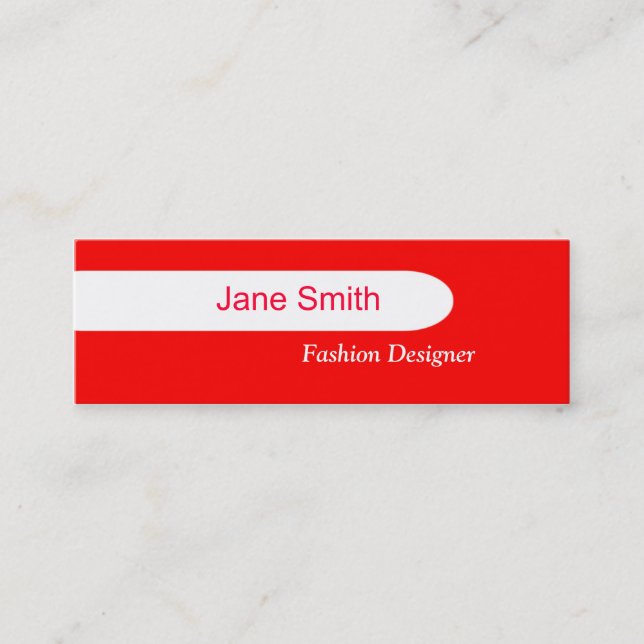 Red Mini Business Card (Front)