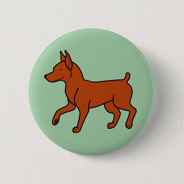Red Miniature Pinscher 6 Cm Round Badge (Front)