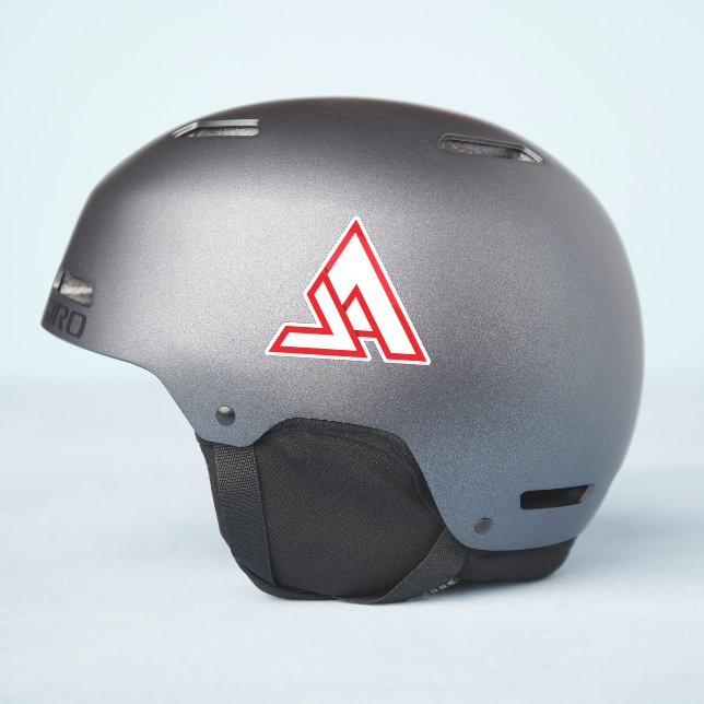 Red Minimal Letter VA Monogram (Helmet Side)
