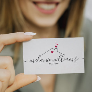 Red Minimal Realtor Business Card