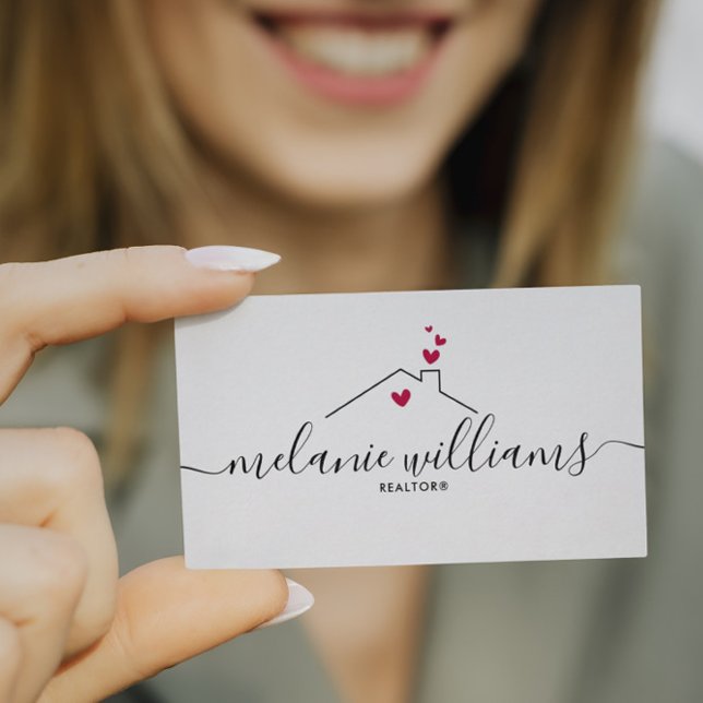 Red Minimal Realtor  Business Card (Creator Uploaded)