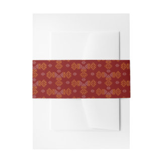 Red Minimal Tamil Kolam Pongal Design Invitation Belly Band