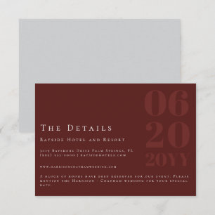 Red Minimalist Bold Type Wedding Enclosure Card