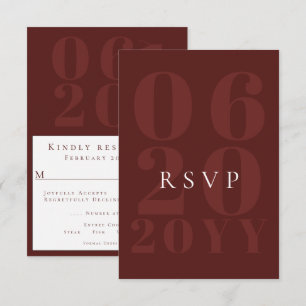 Red Minimalist Bold Type Wedding RSVP Card