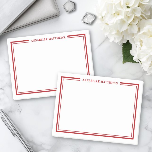 Red Minimalist Monogram Post-it Notes (Red Minimalist Monogram Post-it Notes)