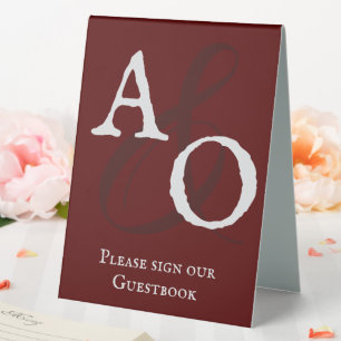 Red Minimalist Monogram Wedding