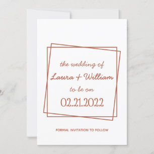 Red Minimalist Save The Date Handwritten Invitation