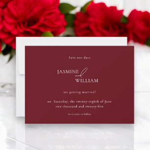 Red Minimalist Save The Date Wedding Announce Announcement