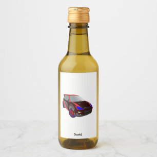 Red Minimalistic Custom Photo Name Personalised  Wine Label