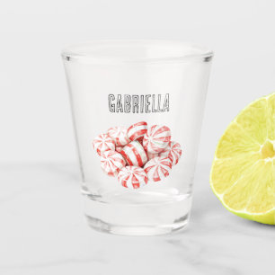 Red Mint Peppermint   Shot Glass