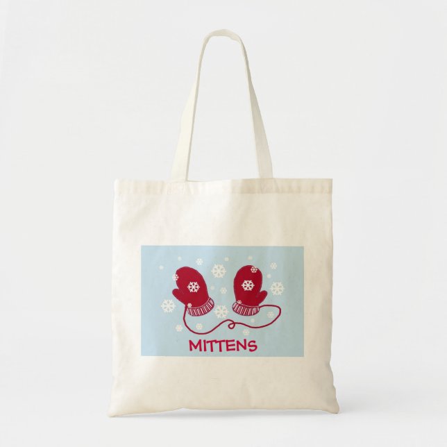 Red Mittens Tote Bag (Front)