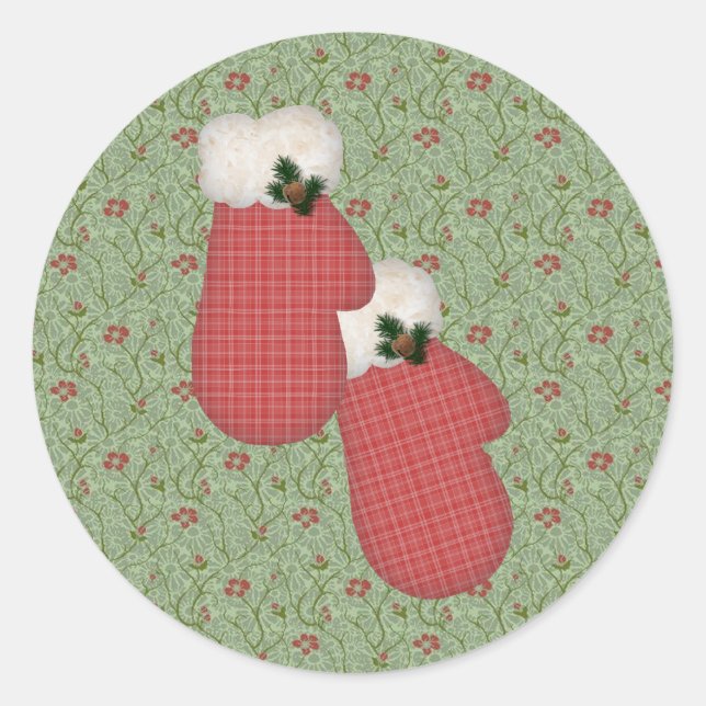 Red Mittens Winter Sticker (Front)