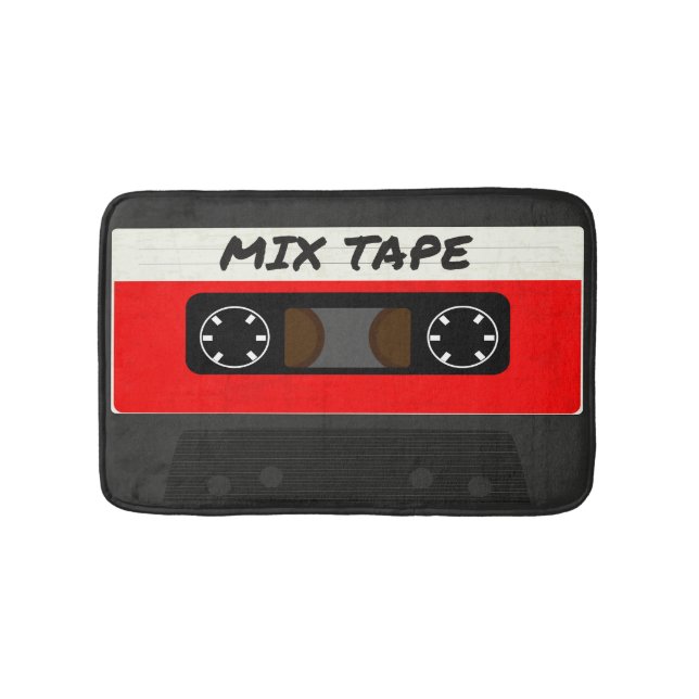 Red Mix Tape - 80s And 90s Retro Inspired Gift Bath Mat (Front)