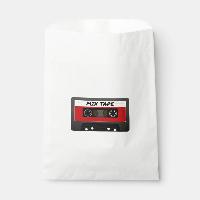 Red Mix Tape - 80s And 90s Retro Inspired Gift Favour Bag (Front)