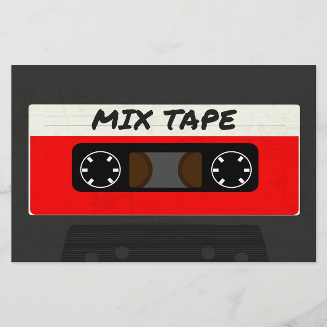 Red Mix Tape - 80s And 90s Retro Inspired Gift Flyer (Front)