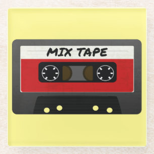 Red Mix Tape - 80s And 90s Retro Inspired Gift Glass Coaster