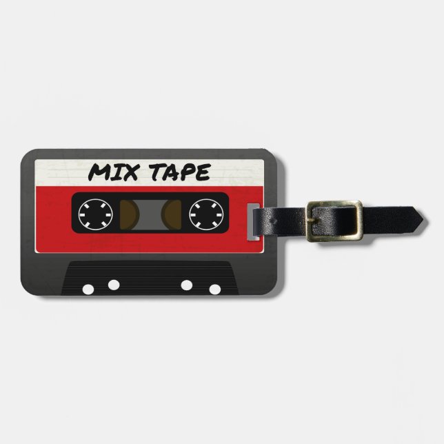 Red Mix Tape - 80s And 90s Retro Inspired Gift Luggage Tag (Front Horizontal)