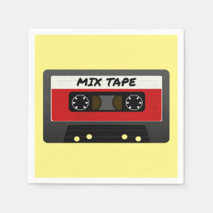 Red Mix Tape - 80s And 90s Retro Inspired Gift Napkin